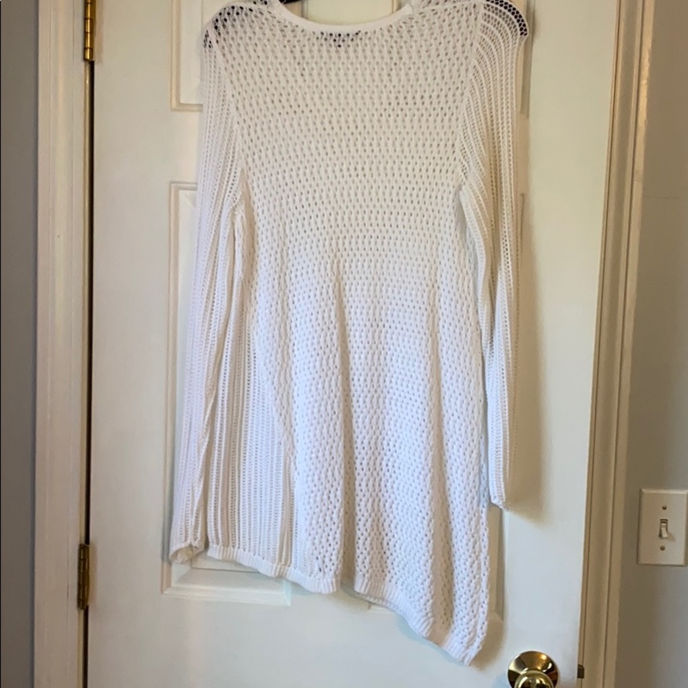 Retro-Ology White Sweater, Open Design, M - image 4